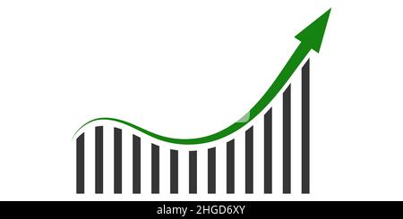 Börsenpfeile, Chart-Panel, Chart-Aufwärtstrend-Rate Krypto-Währung Aktien Stock Vektor