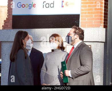 Madrid, Spanien. 20th Januar 2022. Die spanische Königin Letizia während einer Anhörung mit der Vertretung der Mitglieder der "Fundacion Ayuda contra la Drogadiccion (FAD)" am Donnerstag, dem 20. Januar 2022, in Madrid. Quelle: CORDON PRESS/Alamy Live News Stockfoto