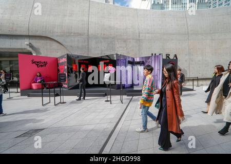 Okt 18, 2018-Seoul, Südkorea-Gäste bei der Hera Seoul Fashion Week 2019 S/S auf der Dongdaemun Design Plaza (DDP) in Seoul, Südkorea. Stockfoto