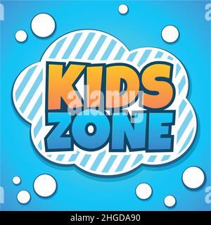 Kinderzonenetikett. Logo des Spielparks für Kinder Stock Vektor
