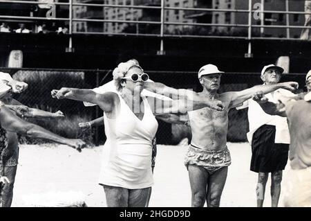 Ein Trainingskurs für Senioren in Brighton Beach, Brooklyn, New York. Ca. 1977. Stockfoto