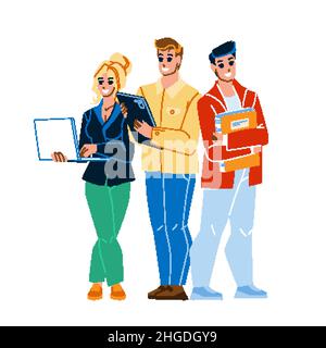 Office Team-Kollegen Arbeiten Zusammen Vector Stock Vektor