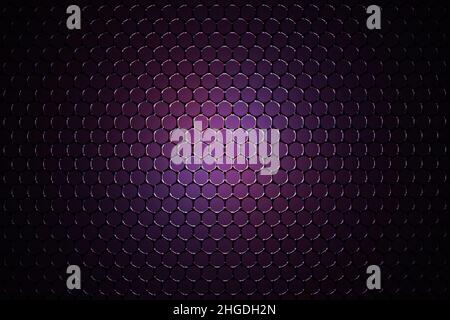 3D Darstellung der Graphenstruktur, Wissenschaftshintergrund, Technologiekonzept, sechseckige geometrische Form close-up, Kohlenstoff-atomare Struktur Stockfoto