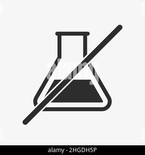 Piktogramm für das Verbot von Reagenzglas. Chemikalien sind nicht erlaubt Stock Vektor