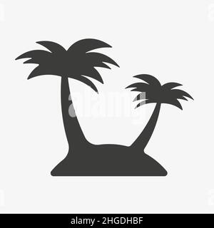 Silhouette von Palmen auf Insel Vektor-Symbol Stock Vektor