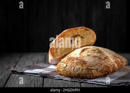 Weizen Brot auf dem Tisch. Close-up Stockfoto