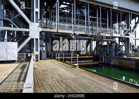 Innenansicht des alten Niederfinowschiffes, oder-Havel-Kanal, Brandenburg, Deutschland Stockfoto