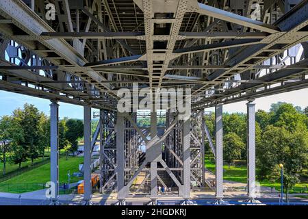 Innenansicht des alten Niederfinowschiffes, oder-Havel-Kanal, Brandenburg, Deutschland Stockfoto