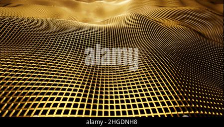 3D Gold abstrakter geometrischer Hintergrund Stockfoto