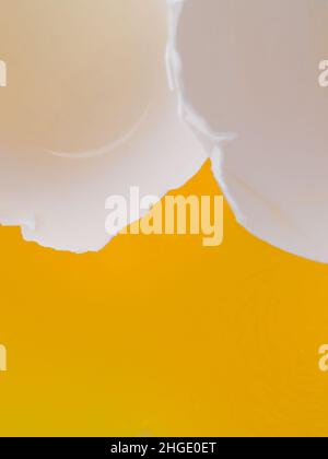 Eierschale und Eigelb abstrakt Stockfoto