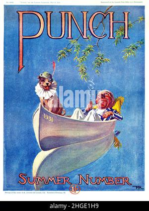 Vintage-Cover des satirischen Punch Magazine im Sommer 1931 Stockfoto