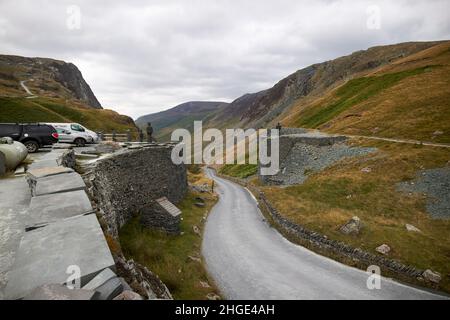 Der Gipfel des honister Passes vom honister Schieferminenseenbezirk, cumbria, england, großbritannien aus gesehen Stockfoto