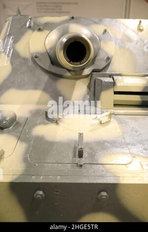 Ansicht des deutschen schweren Sturmpanzers IV Sturmgewehrs Stockfoto