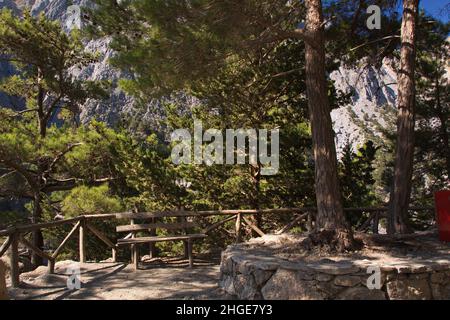 Wanderweg in Samaria Schlucht auf Kreta in Griechenland, Europa Stockfoto