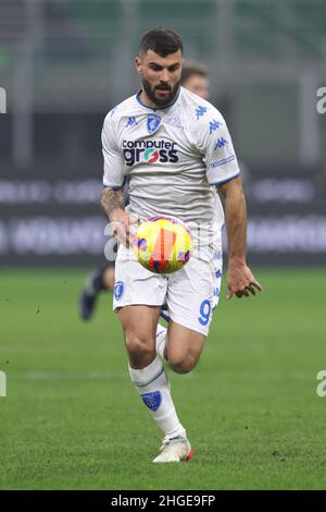 Mailand, Italien, 19th. Januar 2022. Patrick Cutrone vom FC Empoli beim Coppa Italia-Spiel in Giuseppe Meazza, Mailand. Bildnachweis sollte lauten: Jonathan Moscrop / Sportimage Stockfoto