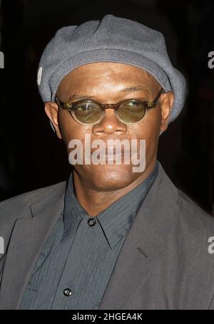 Samuel L Jackson bei der Star Wars-Premiere in London am 14th. Mai 2002. Stockfoto