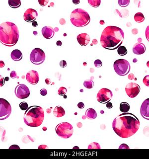 Seifenblasen mit Wasserfarbe. Nahtloser Hintergrund. Vektorgrafik Stock Vektor