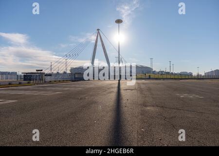 Turin, Piemont, Italien - 29. November 2021: Das neue Allianz-Stadion im Besitz des Juventus Football Club. Stockfoto