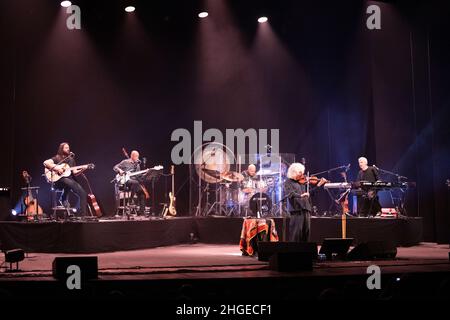 Der italienische Sänger und Violonist Angelo Branduardi beim Konzert „il cammino dell’anima Tour“ im Teatro Colosseo am 19. Januar 2021 in Turin, Italien. Stockfoto