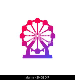 Symbol für das Riesenrad auf Weiß Stock Vektor
