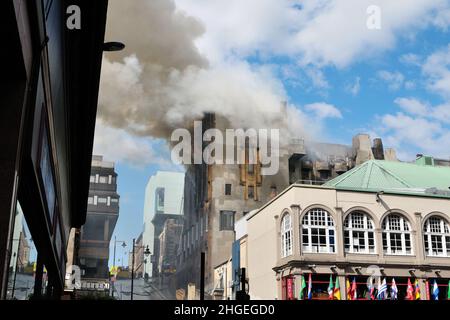 Glasgow School of Art Fire 2014 Stockfoto