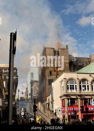 Glasgow School of Art Fire 2014 Stockfoto