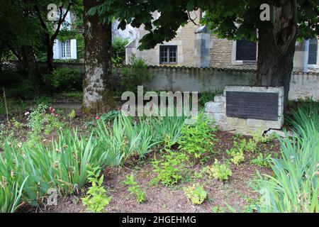 Garten des Geburtshauses von jeanne d’Arc in domrémy-la-pucelle (frankreich) Stockfoto