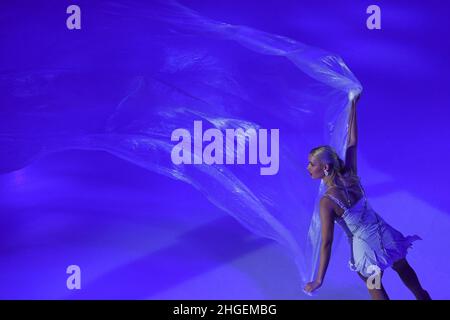 Eröffnungszeremonie bei den ISU Four Continents Figure Skating Championships 2022 in der Tondiraba Ice Hall, am 20. Januar 2022 in Tallinn, Estland. Quelle: Raniero Corbelletti/AFLO/Alamy Live News Stockfoto