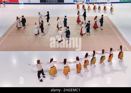 Eröffnungszeremonie bei den ISU Four Continents Figure Skating Championships 2022 in der Tondiraba Ice Hall, am 20. Januar 2022 in Tallinn, Estland. Quelle: Raniero Corbelletti/AFLO/Alamy Live News Stockfoto