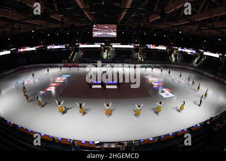 Eröffnungszeremonie bei den ISU Four Continents Figure Skating Championships 2022 in der Tondiraba Ice Hall, am 20. Januar 2022 in Tallinn, Estland. Quelle: Raniero Corbelletti/AFLO/Alamy Live News Stockfoto