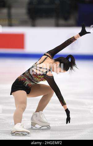 Jocelyn HONG (NZL), während des Women Short Program, bei den ISU Four Continents Figure Skating Championships 2022, in der Tondiraba Ice Hall, am 20. Januar 2022 in Tallinn, Estland. Quelle: Raniero Corbelletti/AFLO/Alamy Live News Stockfoto