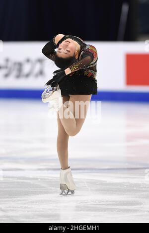 Jocelyn HONG (NZL), während des Women Short Program, bei den ISU Four Continents Figure Skating Championships 2022, in der Tondiraba Ice Hall, am 20. Januar 2022 in Tallinn, Estland. Quelle: Raniero Corbelletti/AFLO/Alamy Live News Stockfoto