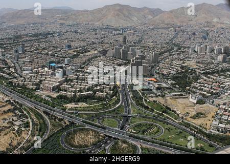 Blick vom Borj-e Milad, fernsehturm teheran, iran Stockfoto