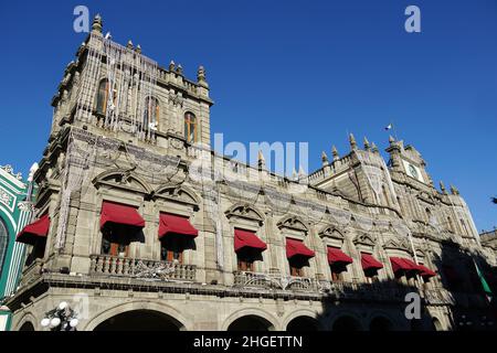 Rathaus, Palacio Municipal, Puebla, Heroica Puebla de Zaragoza, Bundesstaat Puebla, Mexiko, Nordamerika Stockfoto
