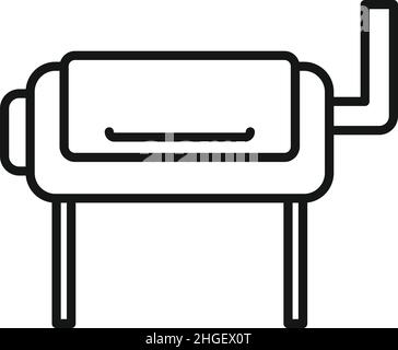 Umrissvektor für Grinder Smokehouse Icon. BBQ Grill. Fleischrauch Stock Vektor