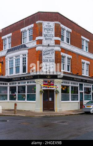 The Prince of Wales Pub in Herne Bay. Stockfoto