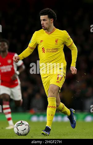 LONDON, GROSSBRITANNIEN. JAN 20th Curtis Jones von Liverpool beim Carabao Cup-Spiel zwischen Arsenal und Liverpool im Emirates Stadium, London, am Donnerstag, den 20th. Januar 2022. (Kredit: Tom West | MI News) Kredit: MI Nachrichten & Sport /Alamy Live News Stockfoto