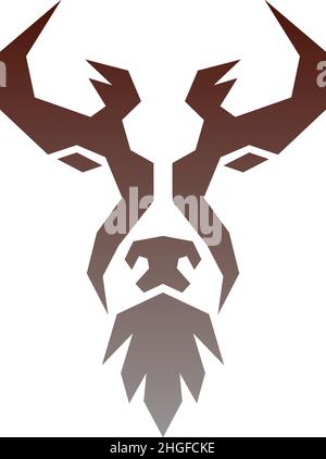 Bull Icon Logo, Büffelkopf Icon Logo Vektorvorlage Stock Vektor