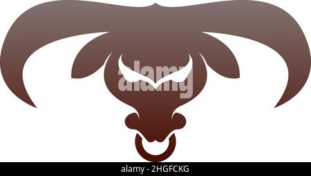 Bull Icon Logo, Büffelkopf Icon Logo Vektorvorlage Stock Vektor