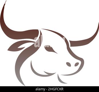 Bull Icon Logo, Büffelkopf Icon Logo Vektorvorlage Stock Vektor