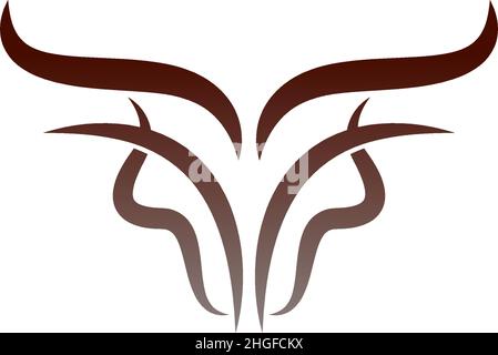 Bull Icon Logo, Büffelkopf Icon Logo Vektorvorlage Stock Vektor