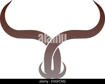 Bull Icon Logo, Büffelkopf Icon Logo Vektorvorlage Stock Vektor