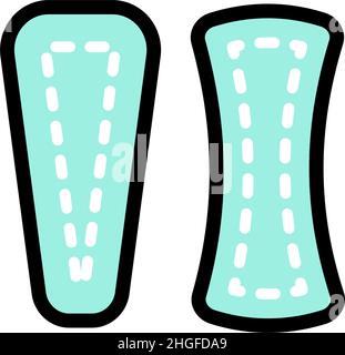 Farbsymbole für die feminine Hygiene-Pads. Produktsymbol für die tägliche Sanitärserviette auf weißem Hintergrund isoliert. Moderne einfache Vektor-Symbol für Website oder mobile A Stock Vektor