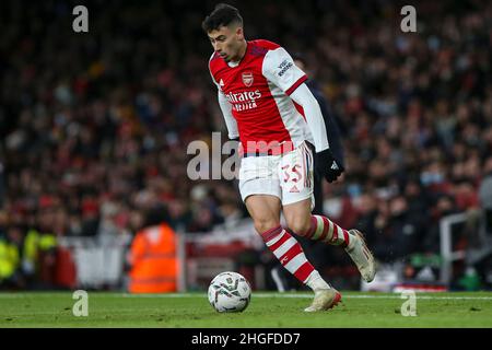 LONDON, GROSSBRITANNIEN. JAN 20th Gabriel Martinelli von Arsenal beim Carabao Cup-Spiel zwischen Arsenal und Liverpool im Emirates Stadium, London, am Donnerstag, den 20th. Januar 2022. (Kredit: Tom West | MI News) Kredit: MI Nachrichten & Sport /Alamy Live News Stockfoto