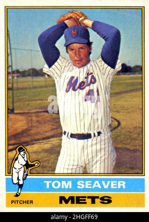 Tom Seaver 1976 Topps Baseballkarte Stockfoto