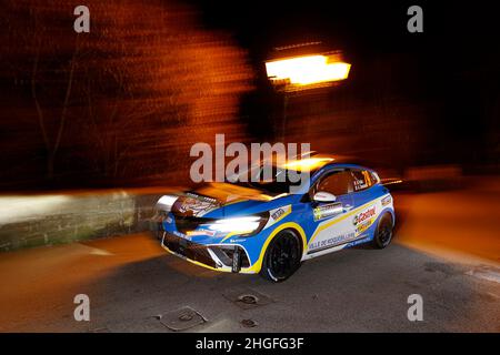 Monaco, Frankreich. 20th Januar 2022. 79 Anthony FOTIA (FRA), Arnaud DUNAND (FRA), ANTHONY FOTIA, RENAULT Clio Rally4, Aktion während der WRC World Rally Car Championship 2022, Ausgabe 90th der Rallye Monte Carlo vom 20. Bis 23. Januar 2022 in Monaco - Foto François Flamand/DPPI Quelle: DPPI Media/Alamy Live News Stockfoto