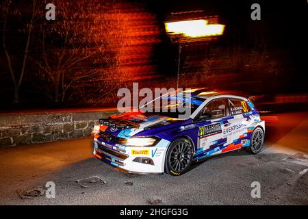 Monaco, Frankreich. 20th Januar 2022. 37 Jean-Michel RAOUX (FRA), Laurent MAGAT, JEAN-MICHEL RAOUX VOLKSWAGEN, Polo GTI, Aktion während der WRC World Rally Car Championship 2022, Ausgabe 90th der Rallye Monte Carlo vom 20. Bis 23. Januar 2022 in Monaco - Foto François Flamand/DPPI Credit: DPPI Media/Alamy Live News Stockfoto