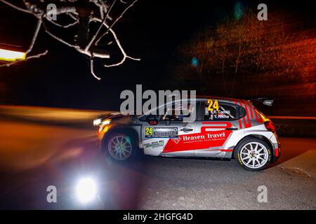Monaco, Frankreich. 20th Januar 2022. 24 Eric CAMILLI (FRA), Yannick ROCHE (FRA), SAINTELOC JUNIOR TEAM, C3, Aktion während der WRC World Rally Car Championship 2022, Ausgabe der Rallye Monte Carlo 20 vom 23. Bis 2022. Januar François in Monaco - Foto 90th Flamand/DPPI Credit: DPPI Media/Alamy Live News Stockfoto