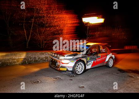 Monaco, Frankreich. 20th Januar 2022. 24 Eric CAMILLI (FRA), Yannick ROCHE (FRA), SAINTELOC JUNIOR TEAM, C3, Aktion während der WRC World Rally Car Championship 2022, Ausgabe der Rallye Monte Carlo 20 vom 23. Bis 2022. Januar François in Monaco - Foto 90th Flamand/DPPI Credit: DPPI Media/Alamy Live News Stockfoto