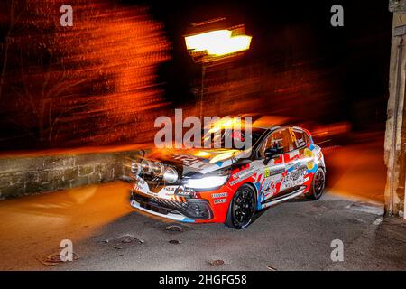Monaco, Frankreich. 20th Januar 2022. 65 Christophe BERARD (FRA), Christophe BERNABO (FRA), CHRISTOPHE BERARD RENAULT Clio RS, Aktion während der WRC World Rally Car Championship 2022, Ausgabe 90th der Rallye Monte Carlo vom 20. Bis 23. Januar 2022 in Monaco - Foto François Flamand/DPPI Quelle: DPPI Media/Alamy Live News Stockfoto